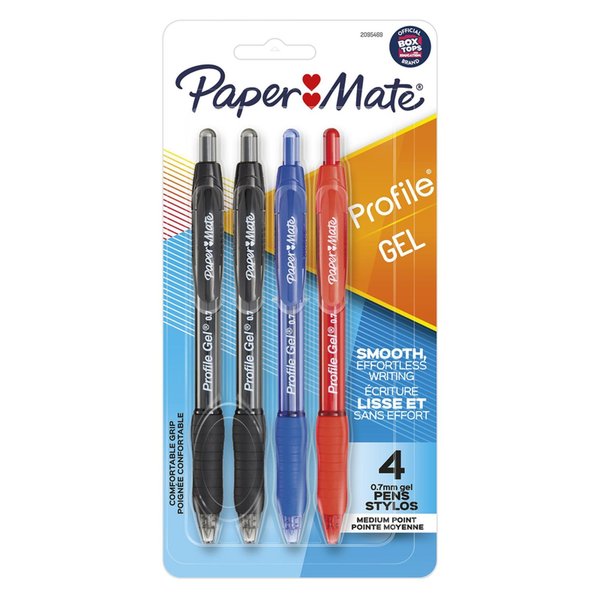 Paper Mate Profile Gel Assorted Retractable Gel Pen , 4PK 2095469
